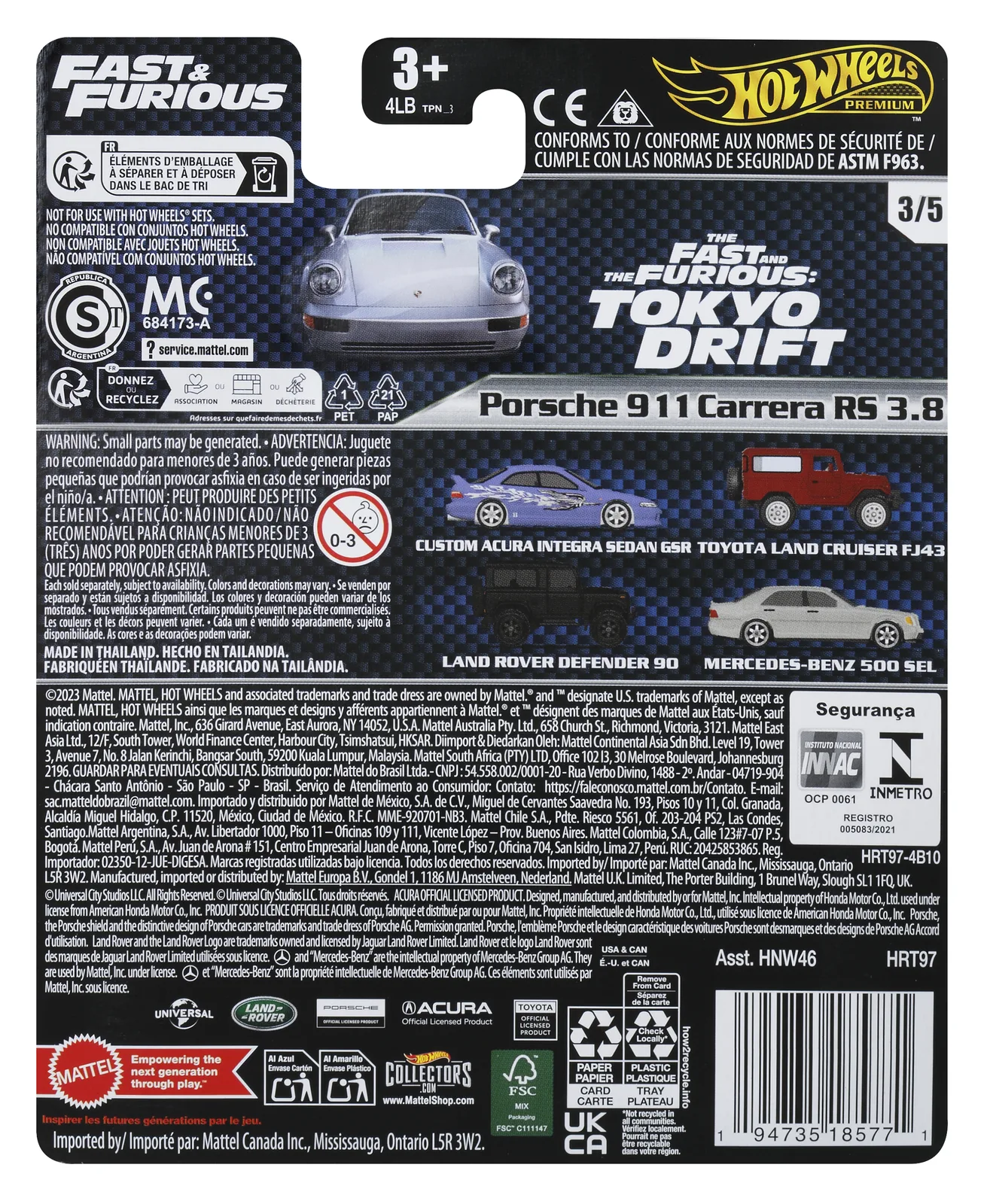 Hot Wheels Fast & Furious HRT97 Oyuncak Araç Thumbnail 1