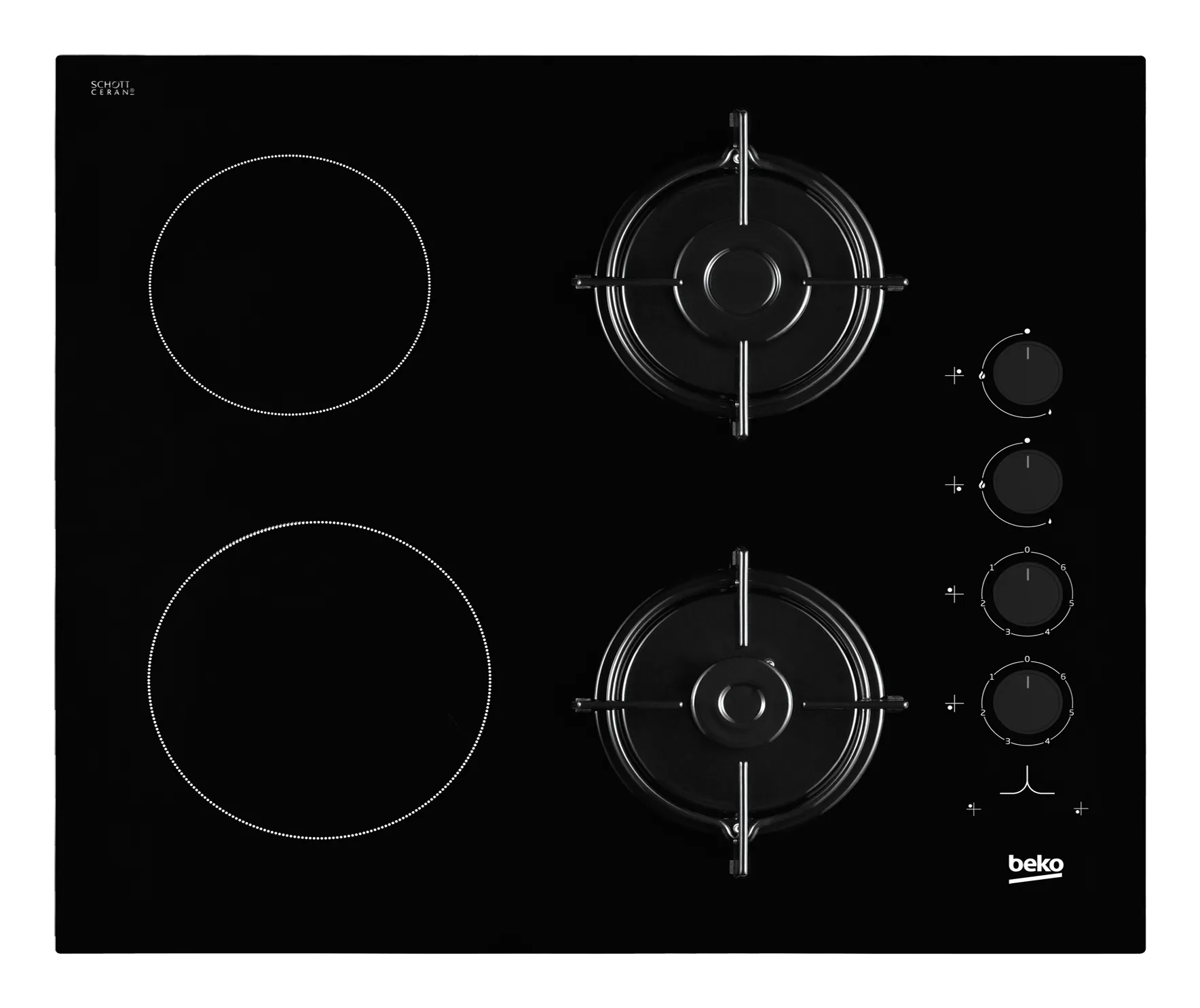 Beko HISM 64120 S 59 cm 4 Gözlü Hibrit Ankastre Ocak Set Üstü Ocak