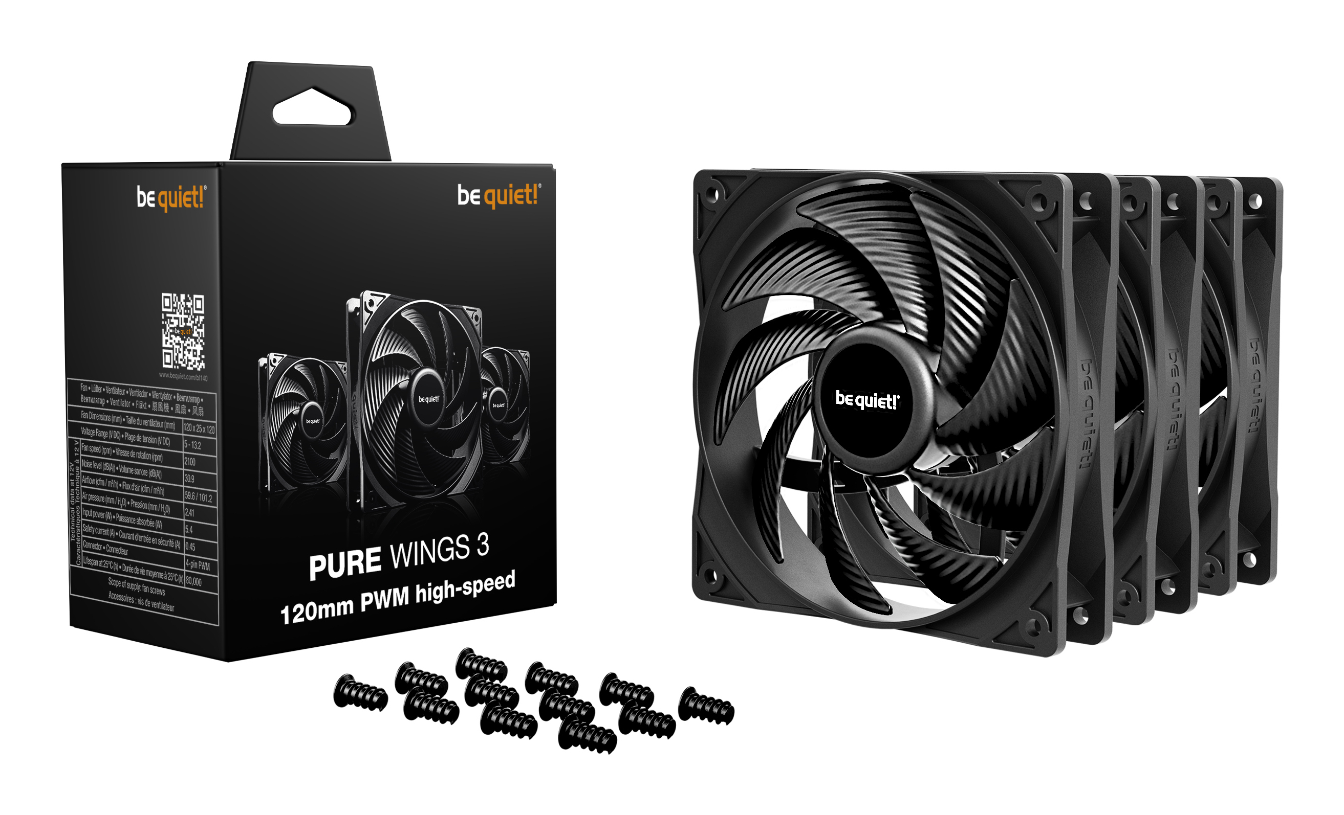 be quiet! Pure Wings 3 120mm | PWM high-speed Triple Pack BL140 Thumbnail 4