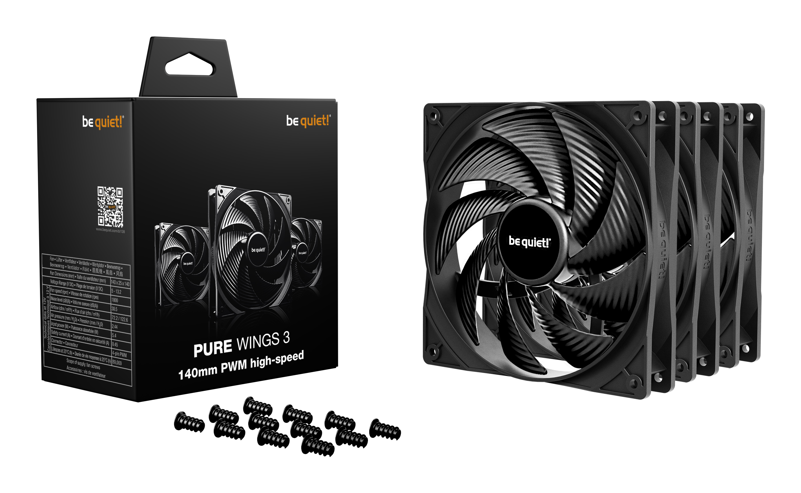be quiet! Pure Wings 3 140mm | PWM high-speed Triple Pack BL138 Thumbnail 3