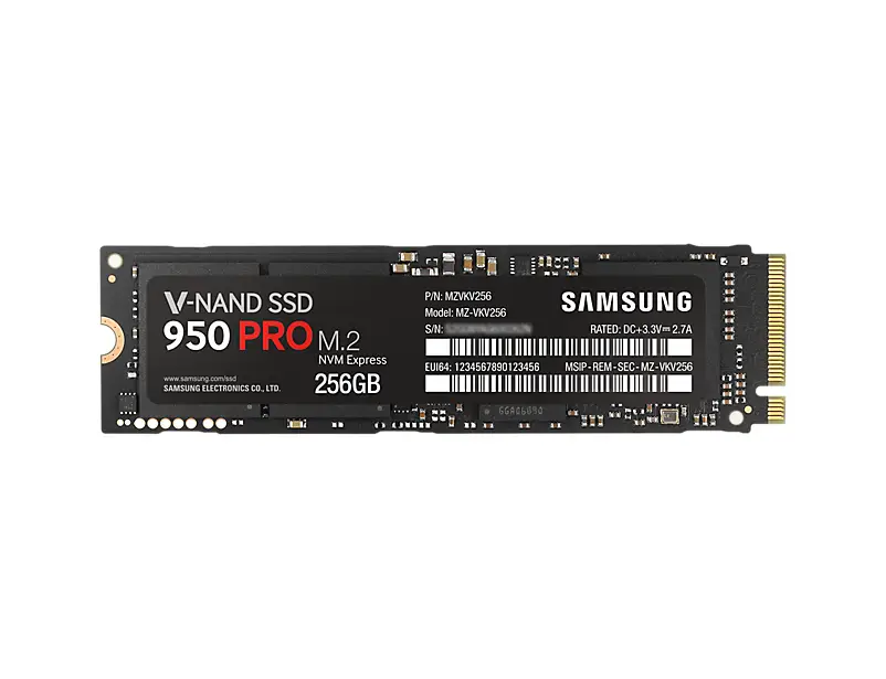 Samsung 950 PRO 256 GB MZ-V5P256BW M.2 SSD SSD Diskle