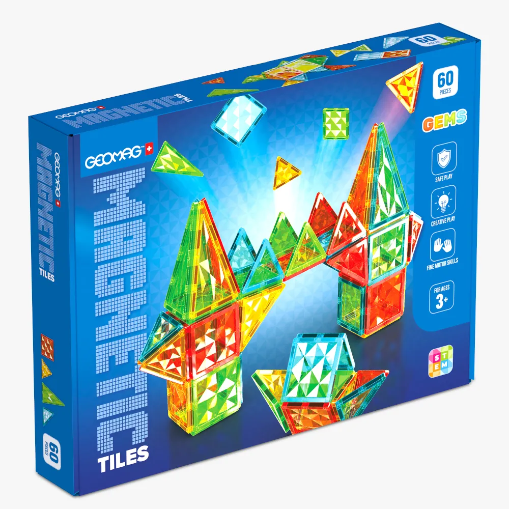 Geomag Magnetic Tiles Gems 60 GM4103 Stres Giderme Oyuncakları