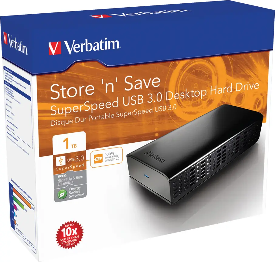 Verbatim VB-35U3-01T01 47670 1 TB 3.5" USB 3.2 7200 RPM Harici Hard Disk Thumbnail 8