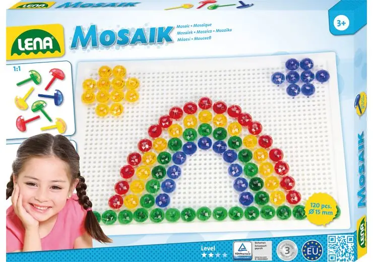 Lena Mosaik Set transparent 15 mm 120 pcs 35607 Taşınabilir Disk