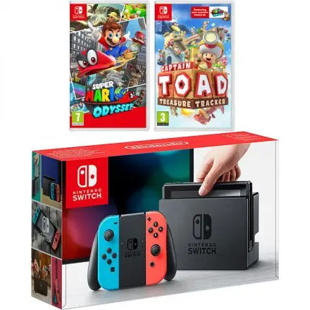 Nintendo Switch+Mario Odyssey+Captain Toads 32 GB 5027757120268BC Taşınabilir Oyun Konsolları