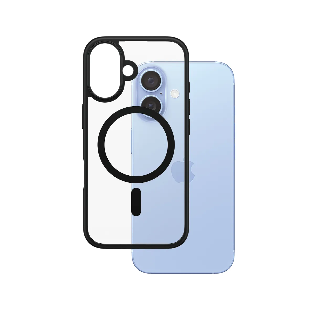 PanzerGlass® HardCase Transparent w. Black MagSafe & Frame iPhone 16 1301 Telefon Aksesu