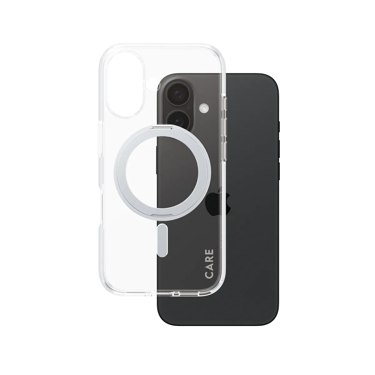 PanzerGlass CARE™ by PanzerGlass® Case Transparent w. Silver Kickstand & MagSafe iPhone 16 1325 Telefon Aksesu
