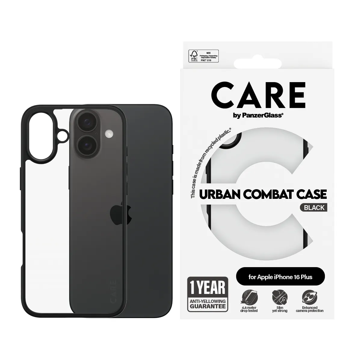 PanzerGlass CARE™ by PanzerGlass® Urban Combat Case Transparent iPhone 16 Plus 1363 Thumbnail 2