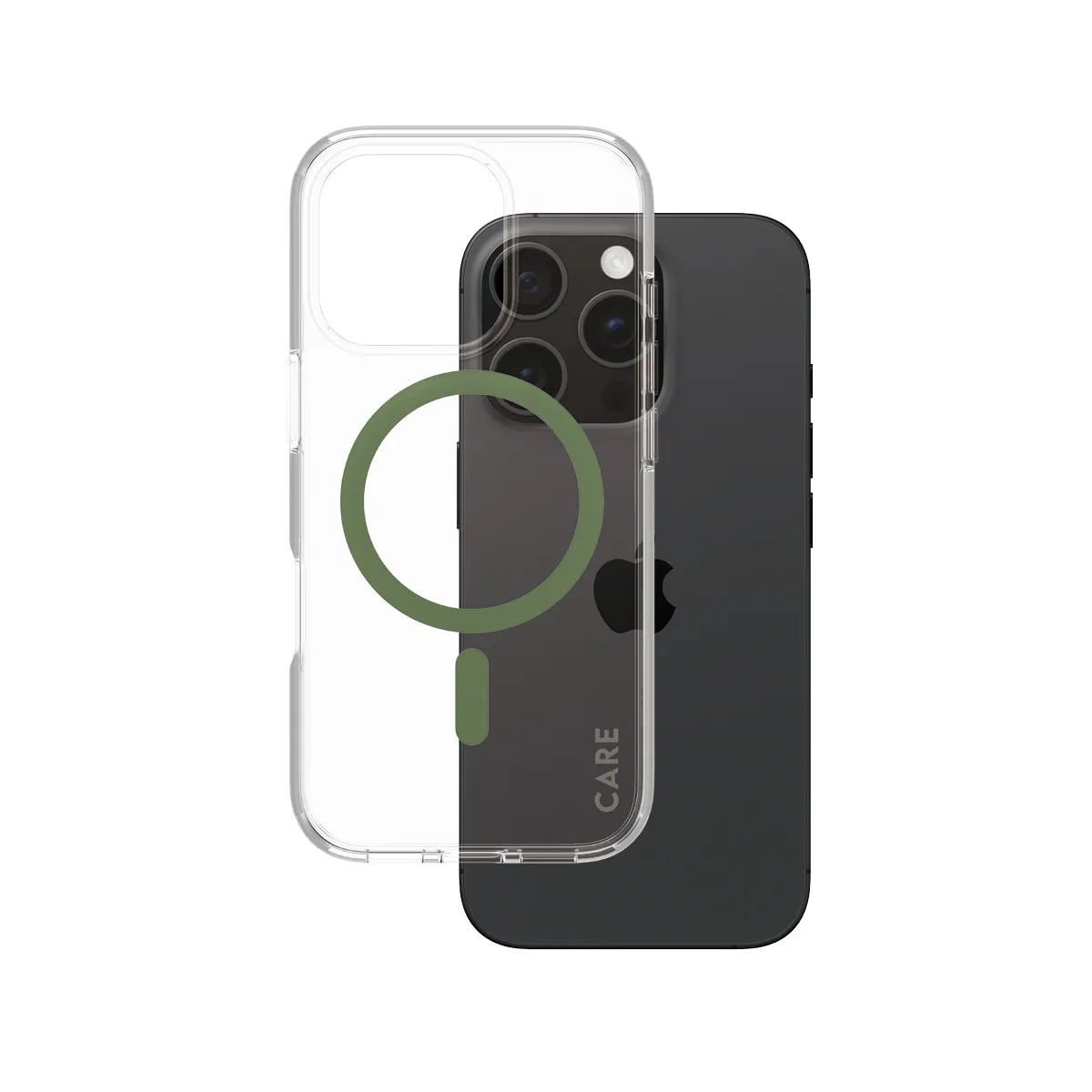 PanzerGlass CARE™ by PanzerGlass® Urban Combat Case Transparent w. Green MagSafe iPhone 16 Pro 1370 Telefon Aksesu