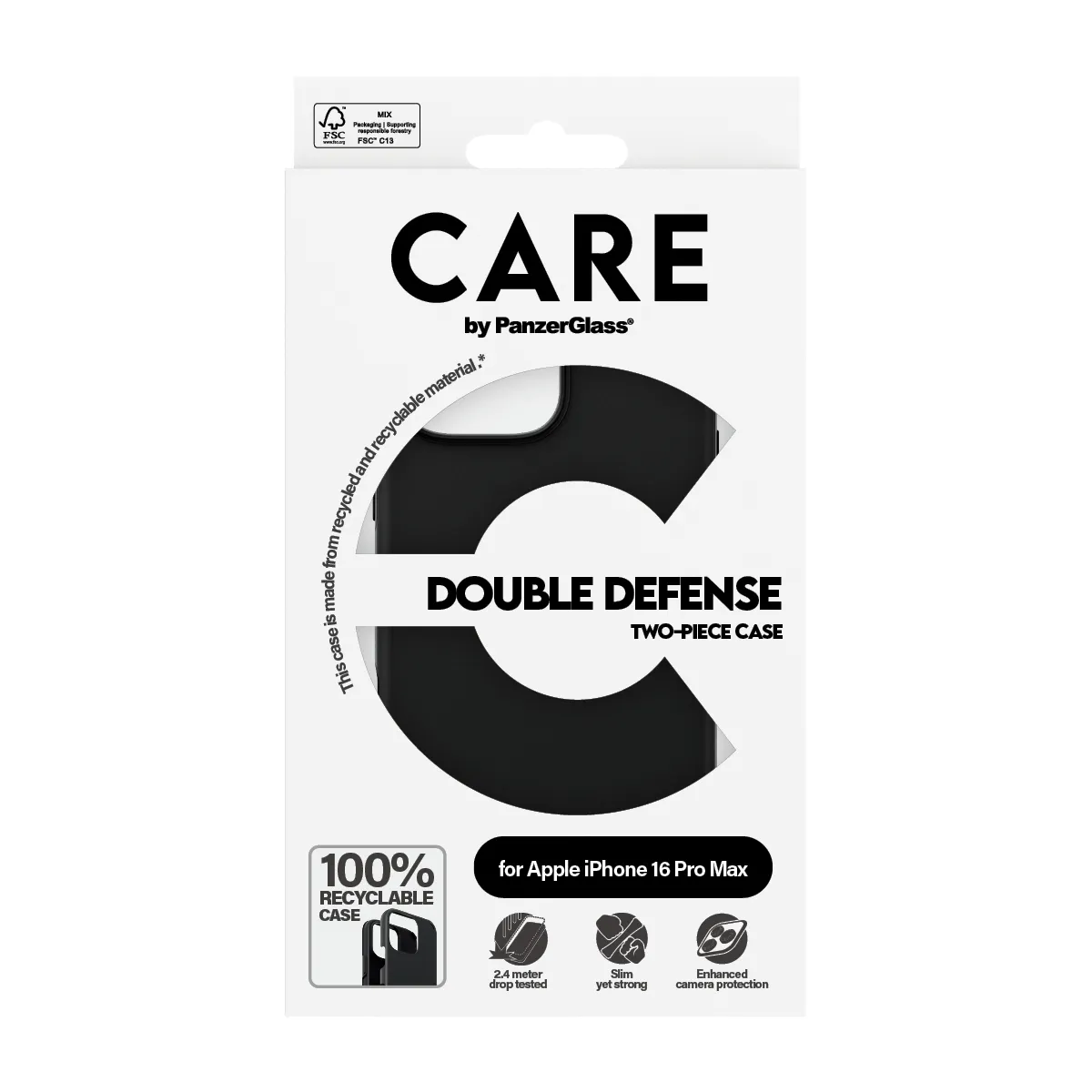 PanzerGlass CARE™ by PanzerGlass® Double Defense Case Black iPhone 16 Pro Max 1336 Thumbnail 3