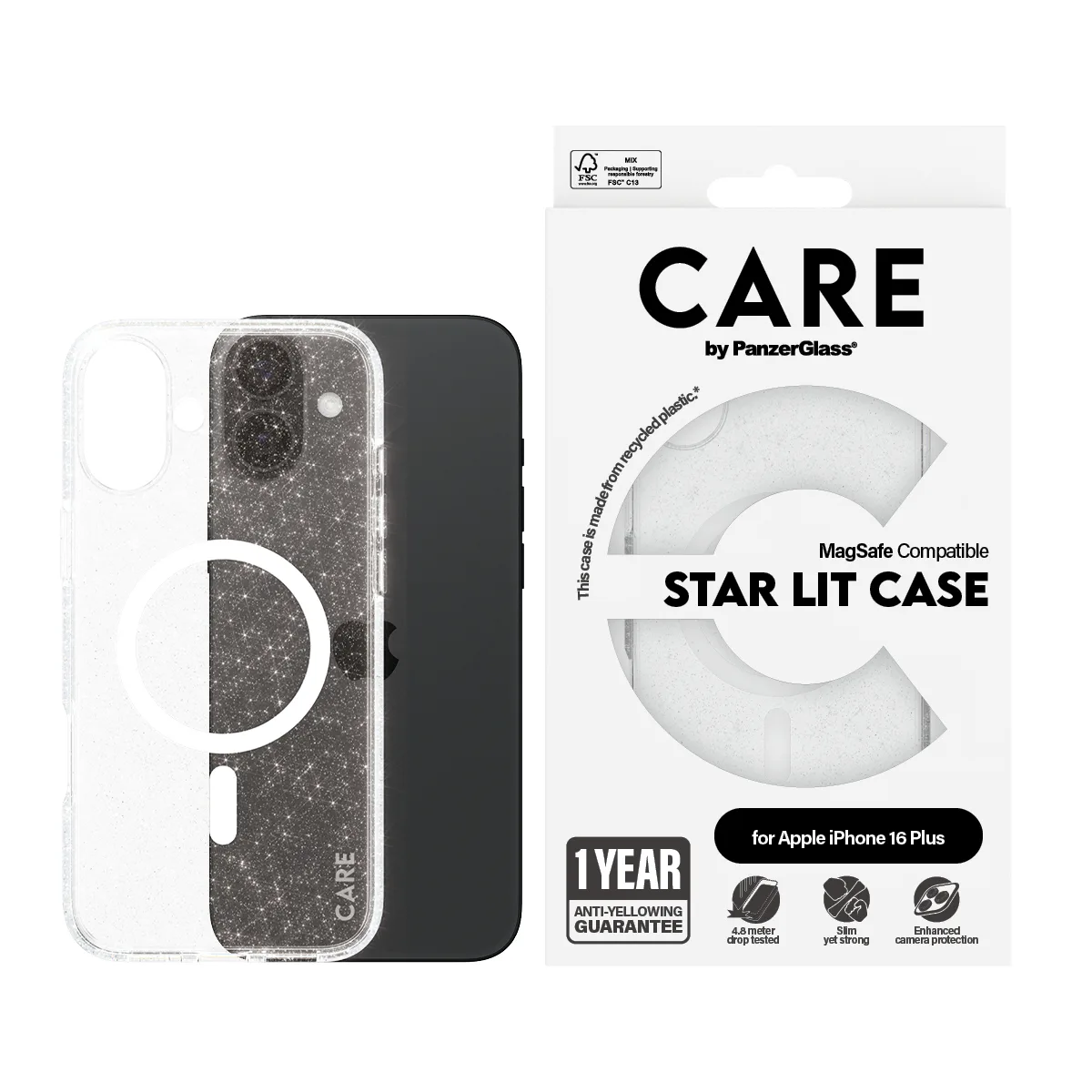 PanzerGlass CARE™ by PanzerGlass® Star Lit Case w. White MagSafe iPhone 16 Plus 1343 Thumbnail 1
