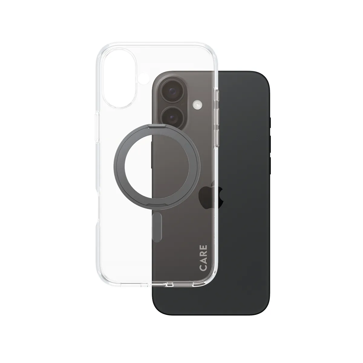 PanzerGlass CARE™ by PanzerGlass® Case Transparent w. Black Kickstand & MagSafe iPhone 16 Plus 1323 Telefon Aksesu