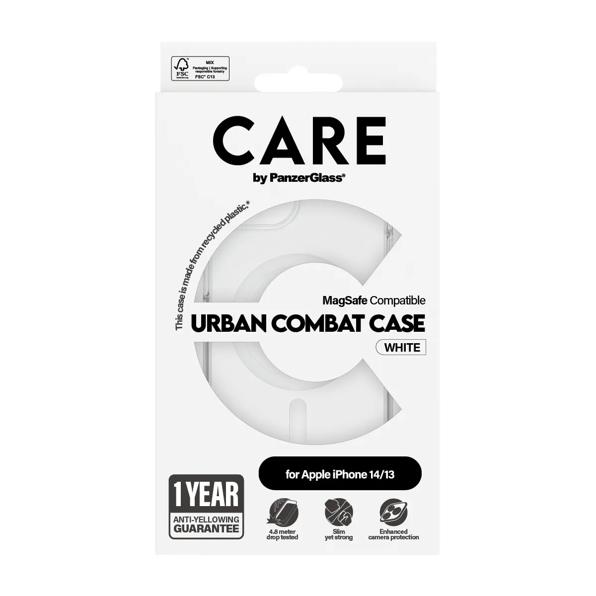 PanzerGlass CARE™ by PanzerGlass® Urban Combat Case Transparent w. White MagSafe iPhone 14 | 13 1462 Thumbnail 4