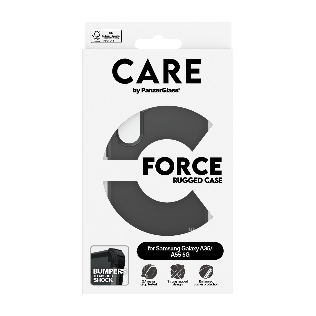 PanzerGlass CARE™ by PanzerGlass® Case Black FORCE Samsung Galaxy A35 5G 1985 Thumbnail 4