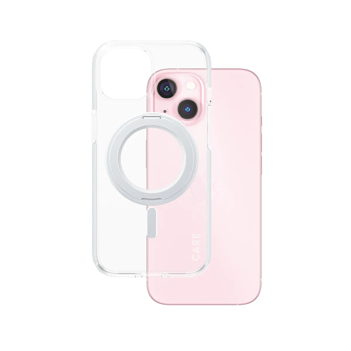 PanzerGlass CARE™ by PanzerGlass® Case Transparent w. Silver Kickstand & MagSafe iPhone 15 1413 Telefon Aksesu