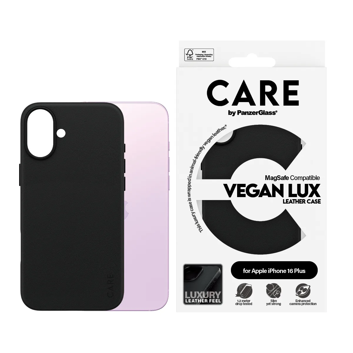 PanzerGlass CARE™ by PanzerGlass® Urban Combat Vegan Leather Case iPhone 16 Plus 1471 Thumbnail 1