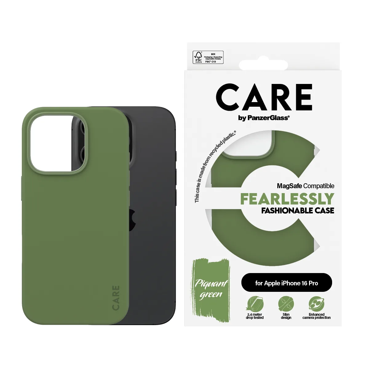 PanzerGlass CARE™ by PanzerGlass® Case Green w. MagSafe iPhone 16 Pro 1386 Thumbnail 2