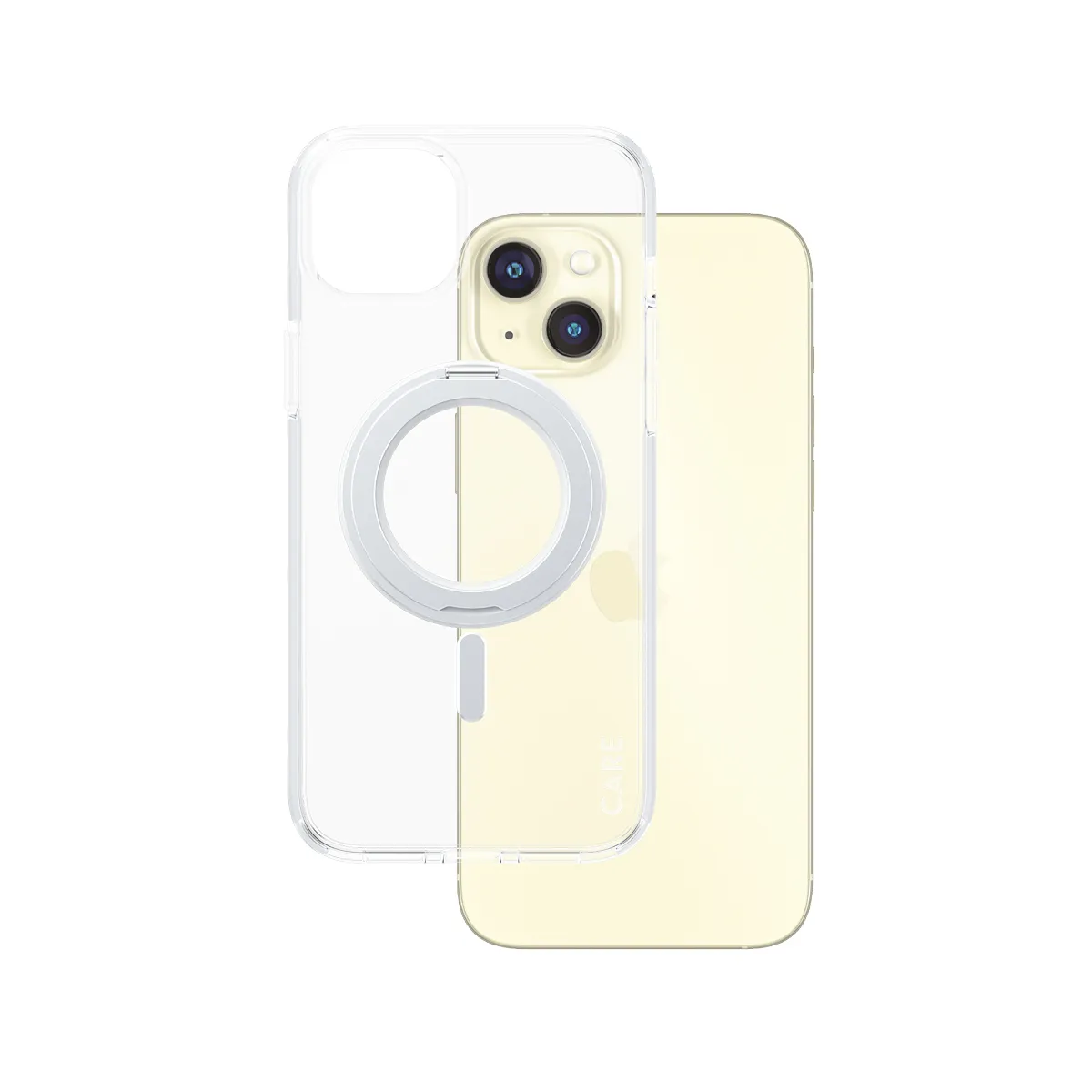 PanzerGlass CARE by PanzerGlass® Feature Case Transparent w. Silver Kickstand & MagSafe iPhone 15 Plus 1416 Telefon Aksesu