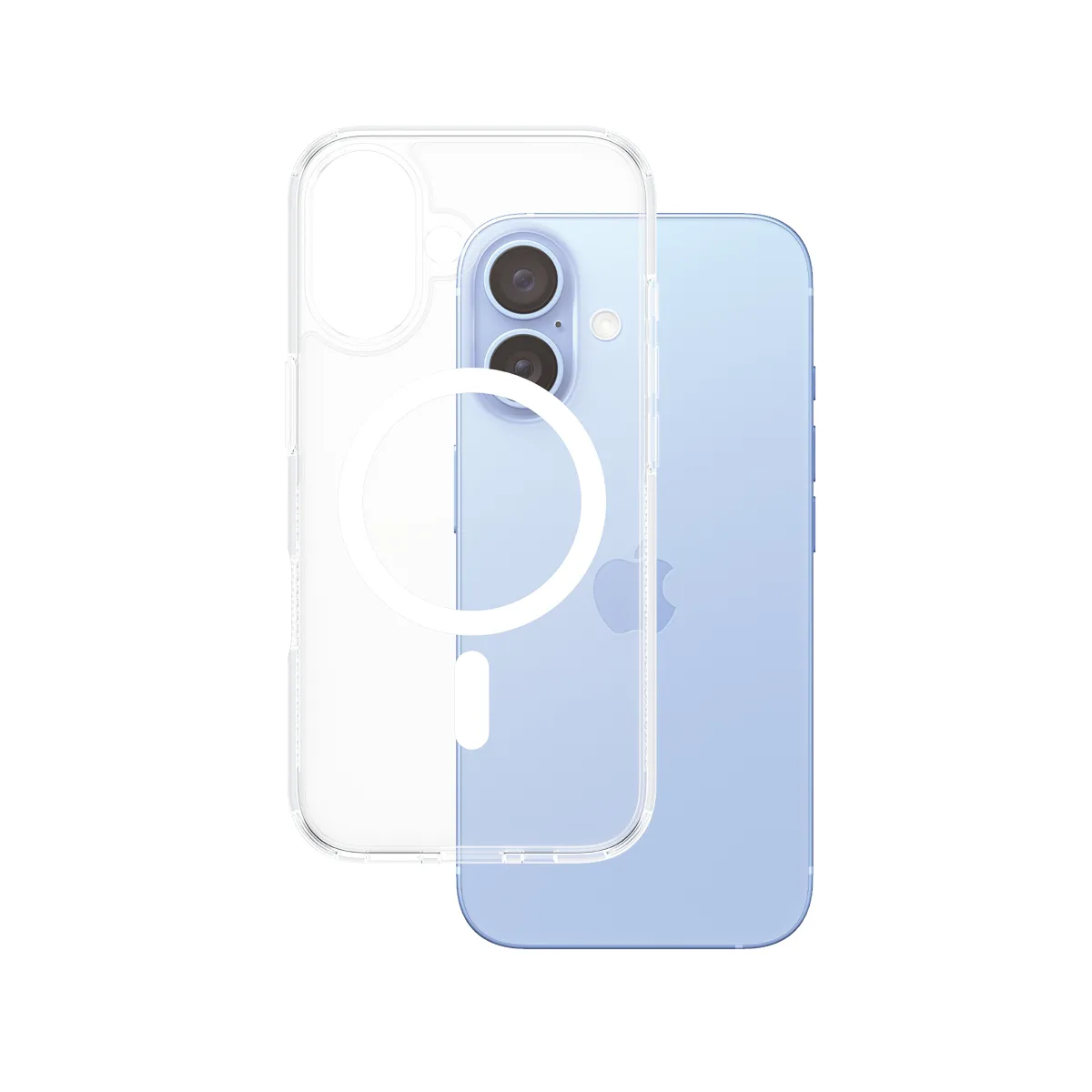 PanzerGlass® HardCase Transparent w. White MagSafe iPhone 16 1291