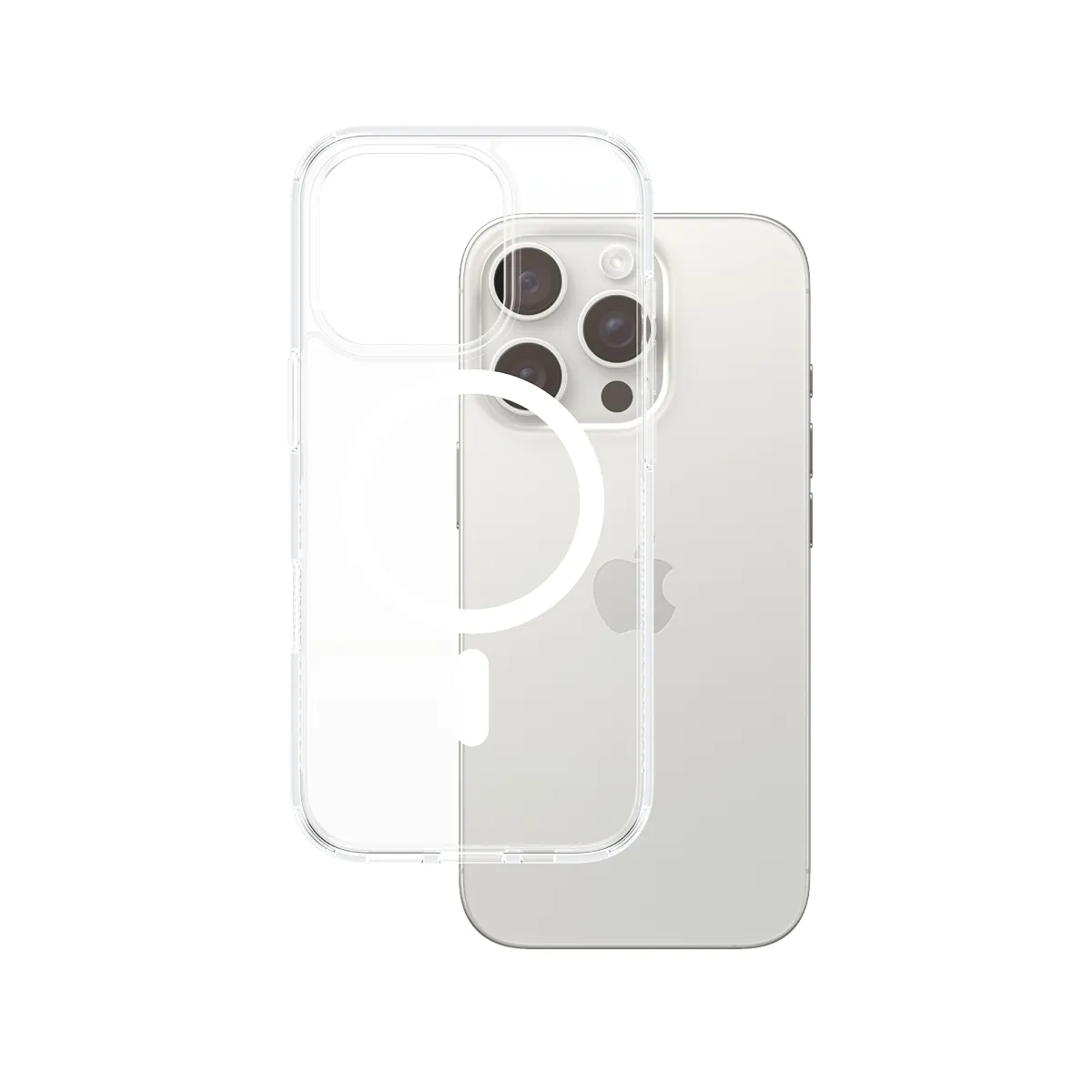 PanzerGlass® HardCase Transparent w. White MagSafe iPhone 16 Pro 1292