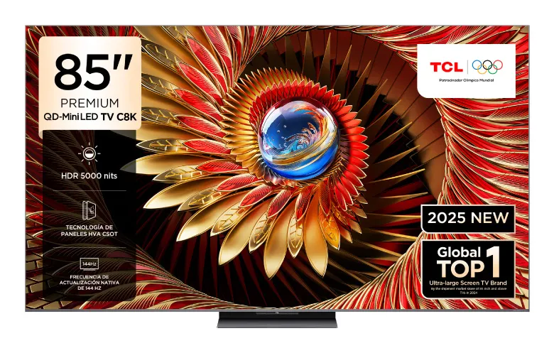 TCL 85" 4K 144Hz QD-MiniLed Google TCL85C8KGTV 85 inç 120Hz 4K Ultra HD TV Televizyon (TV)