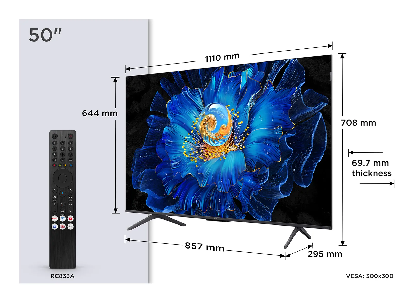 TCL 50C6KS 50 inç 4K Ultra HD TV Televizyon (TV)