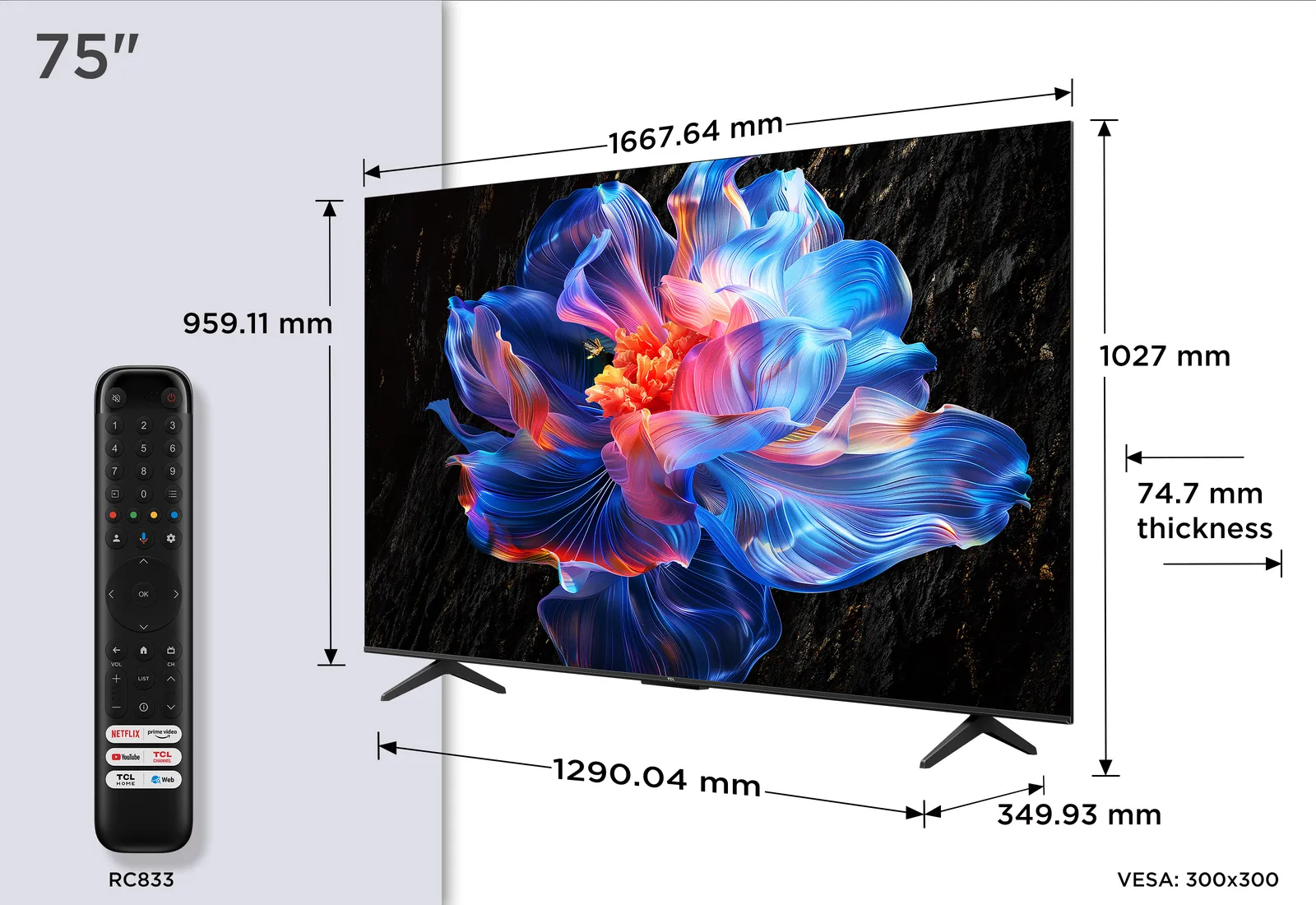 TCL 75P6K 75 inç 4K Ultra HD TV Televizyon (TV)