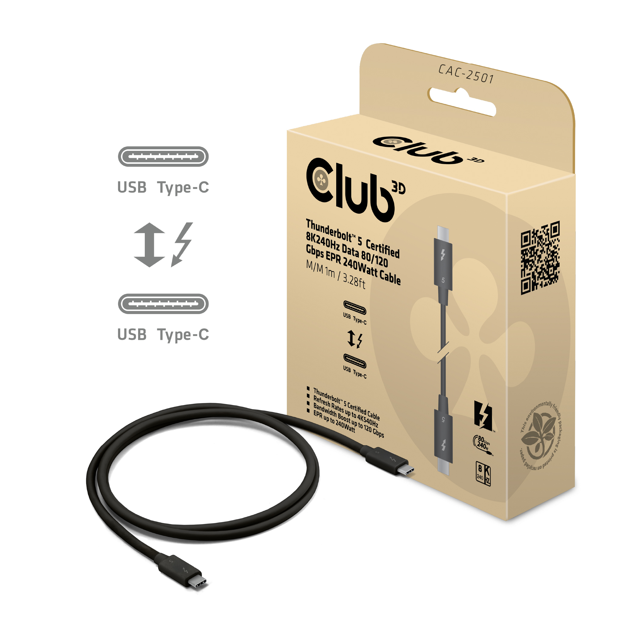 CLUB3D CAC-2501 Thunderbolt Cables