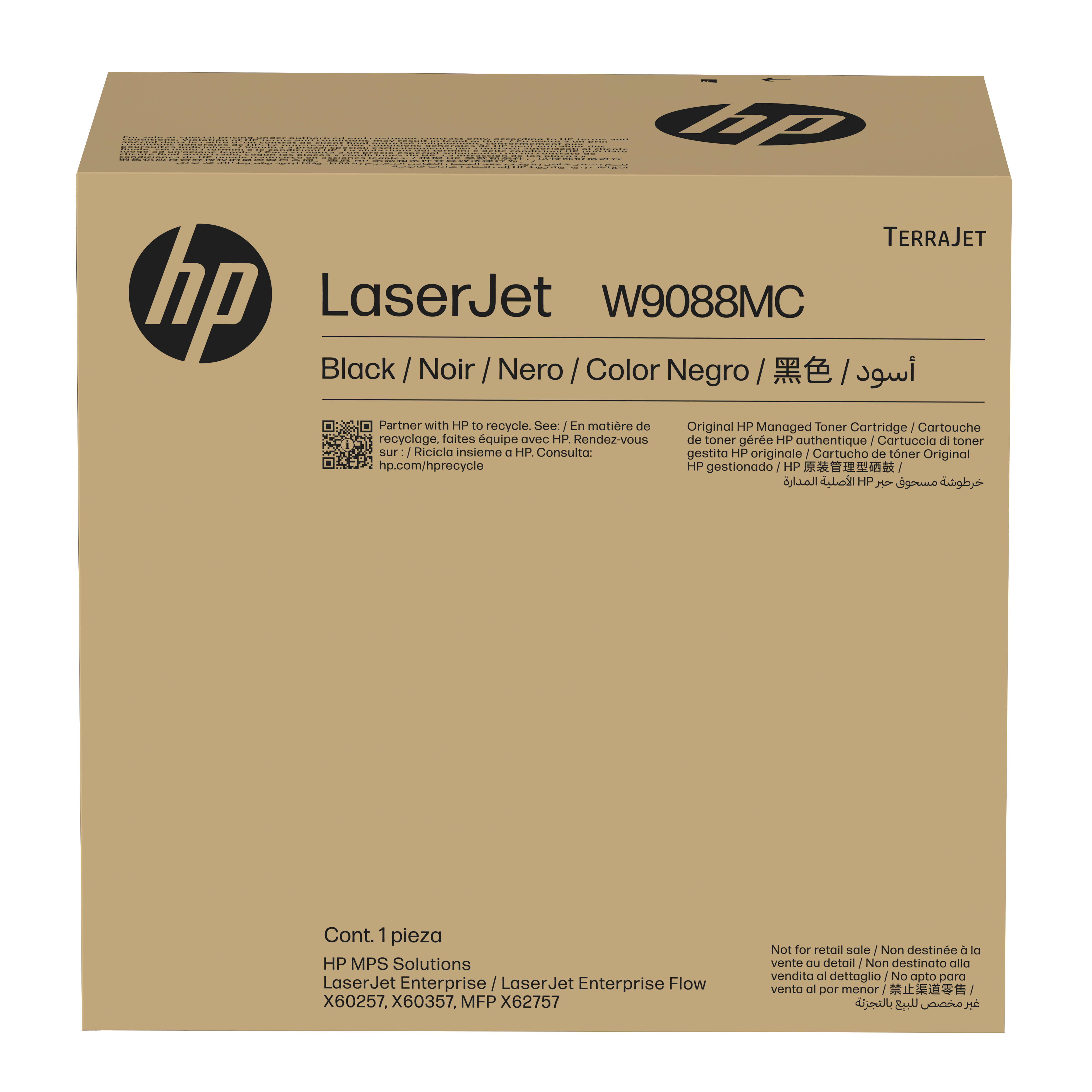 HP W9088MC Siyah Yönetilebilir LaserJet Toner Toner Kartuşları
