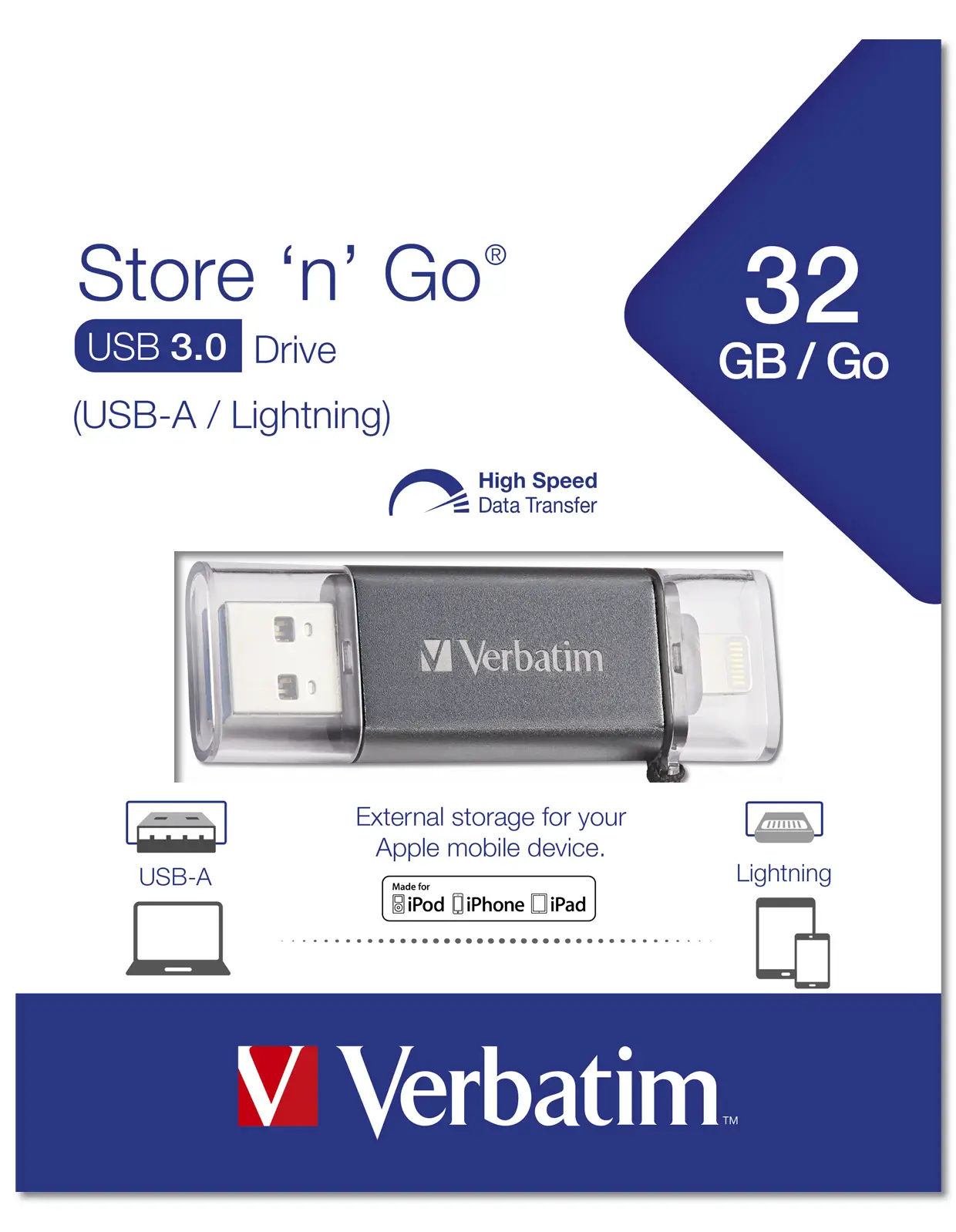 Verbatim iStore 'n' Go 32 GB 49300 USB 3.2 Flash Bellek Thumbnail 6