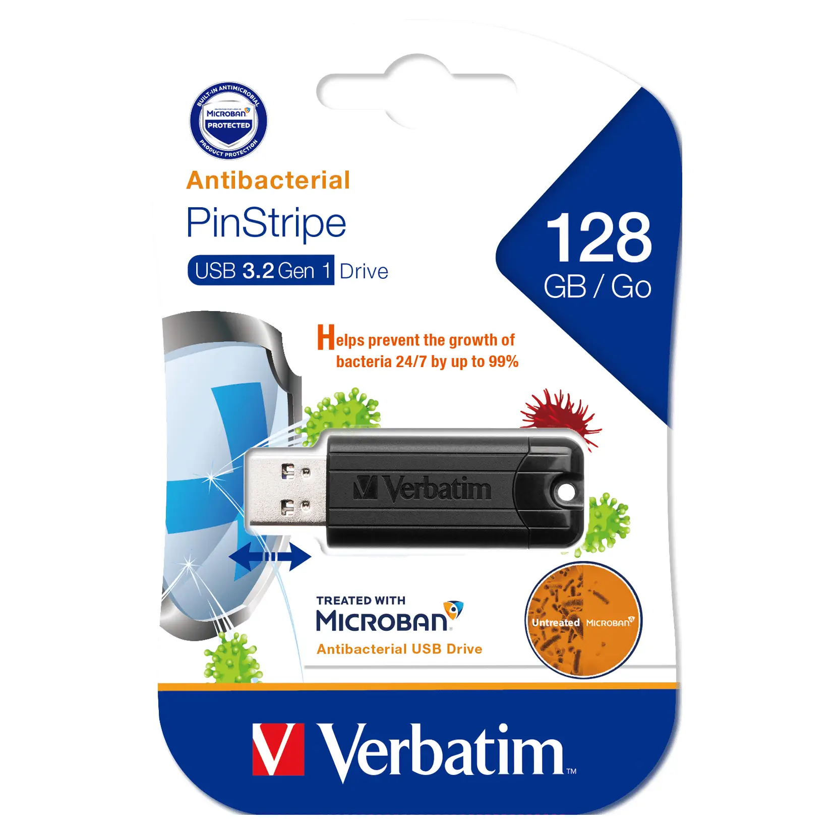 Verbatim Pinstripe USB3.2 Gen1 128 GB 66777 USB 3.2 Flash Bellek USB Bellek