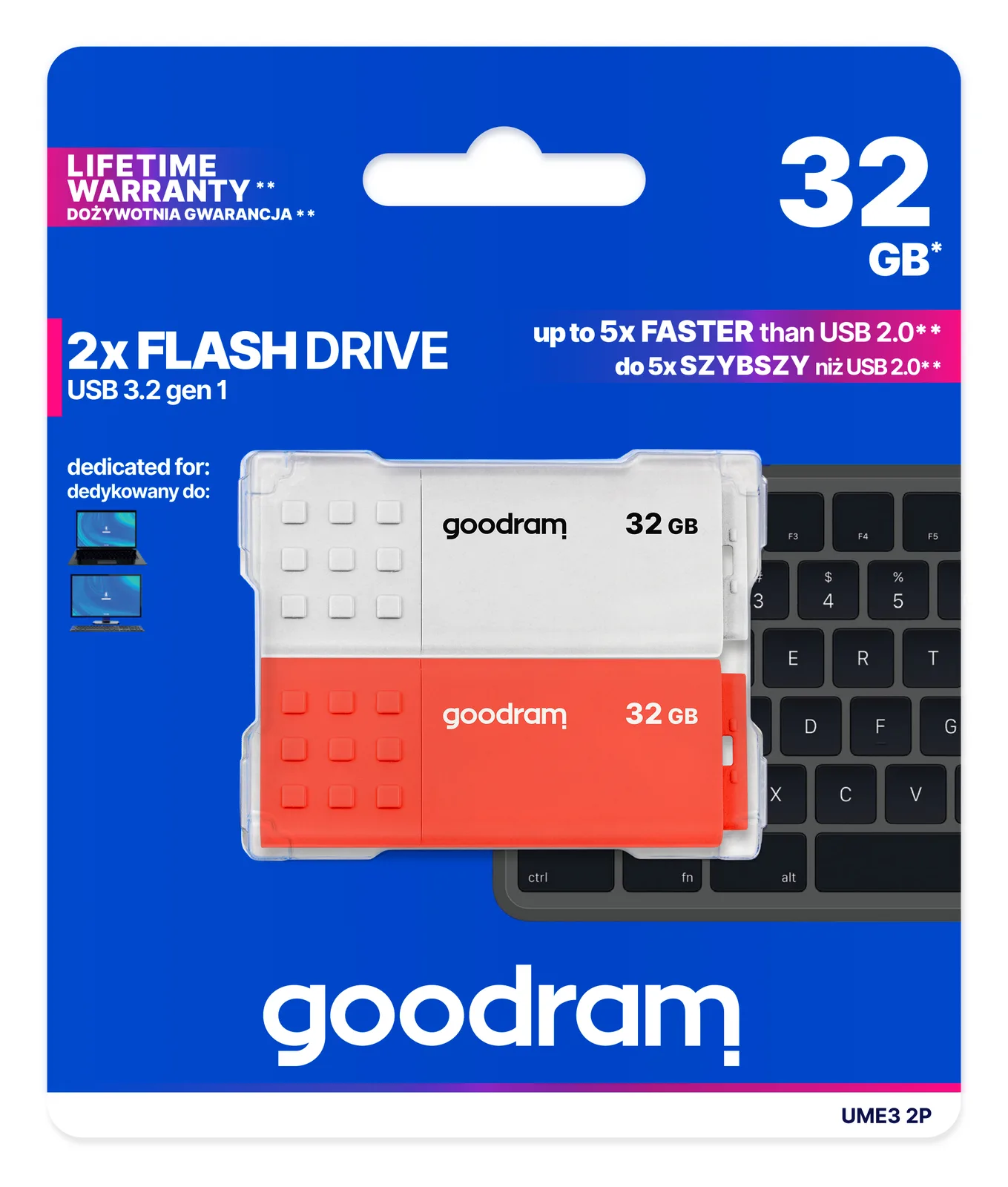 Goodram 2-PACK UME3-0320MXR11-2P 64 GB USB 3.2 Flash Bellek USB Bellek
