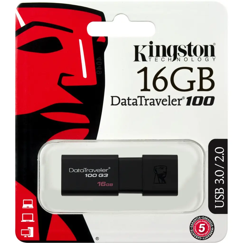 Kingston Technology 100 G3 16 GB DT100G3/16GBER USB 3.2 Flash Bellek USB Bellek