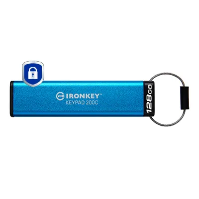 Kingston Technology IronKey Keypad 200 IKKP200C/128GB 128 GB Type-C USB 3.2 280 MB/s Flash Bellek USB Bellek