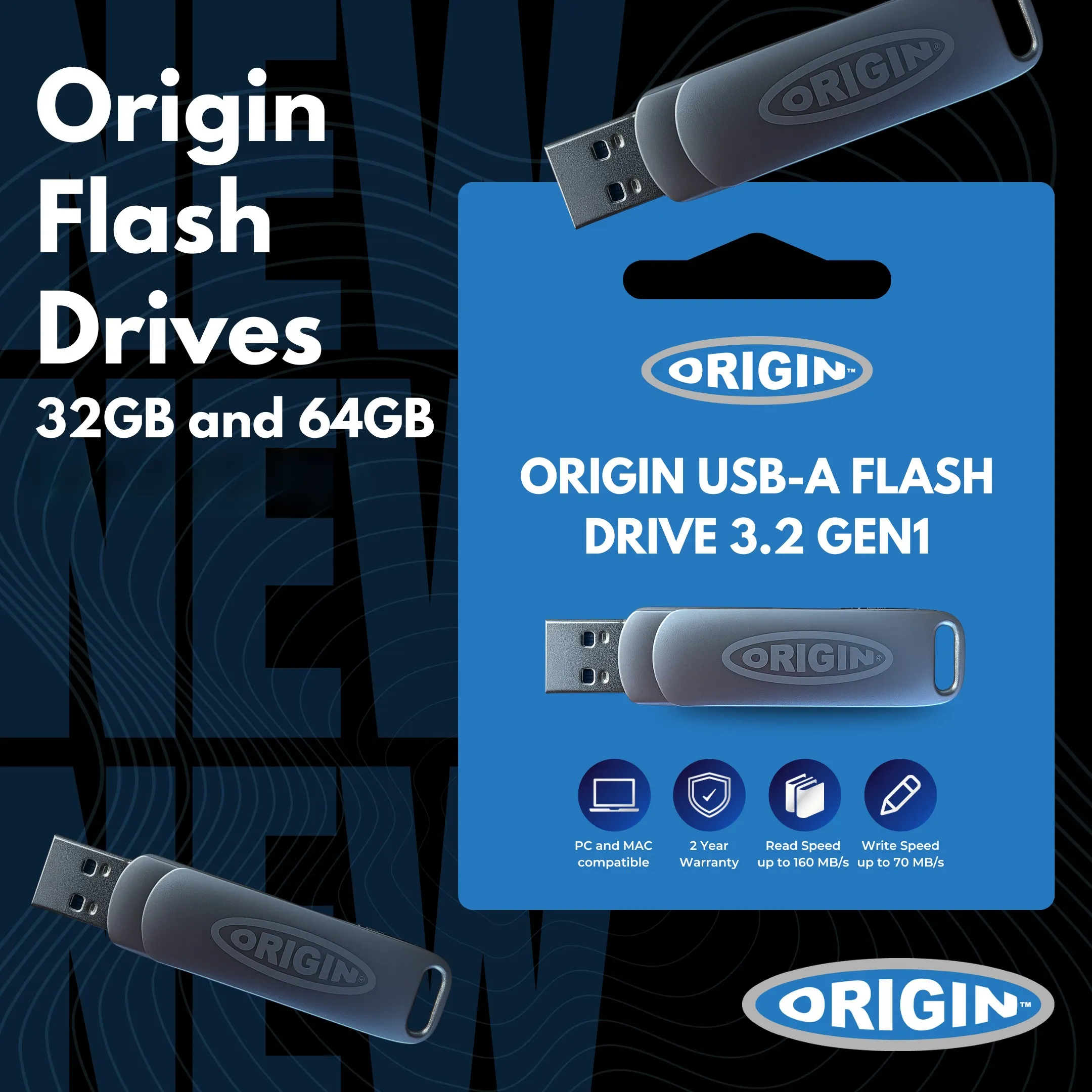 Origin Storage OSUSB-A-32GB 32 GB USB 3.2 Flash Bellek Thumbnail 3