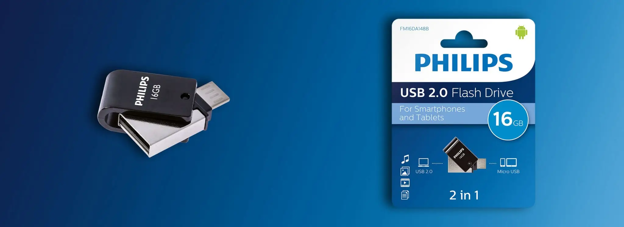 Philips FM16DA148B/00 16 GB PHUSB16G2IN1OTGG USB 2.0 Flash Bellek USB Bellek
