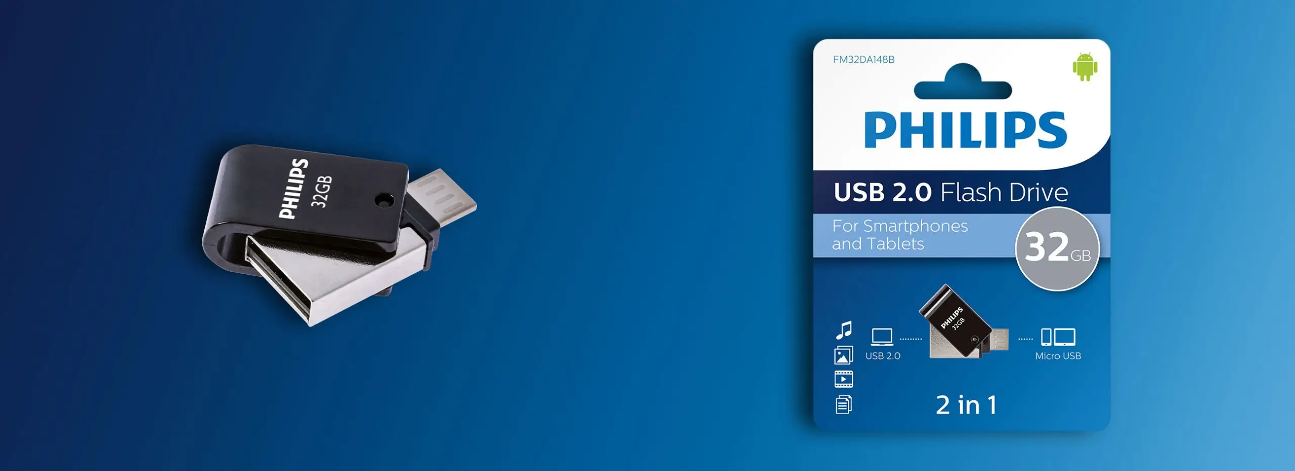 Philips FM32DA148B/00 32 GB PHUSB32G2IN1OTGG USB 2.0 Flash Bellek USB Bellek