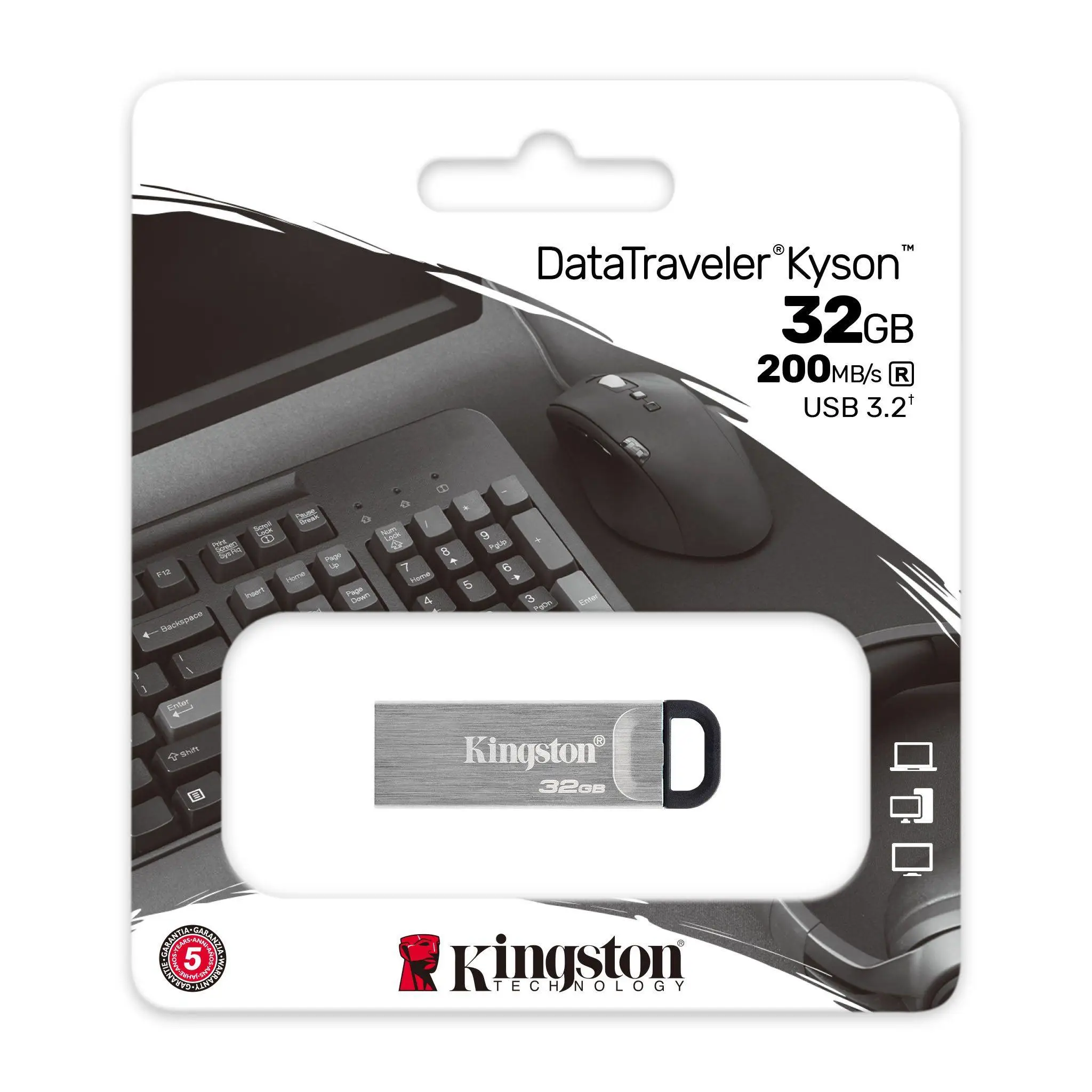 Kingston Technology Kyson 32 GB DTKN/32GBBK USB 3.2 200 MB/s Flash Bellek Thumbnail 2
