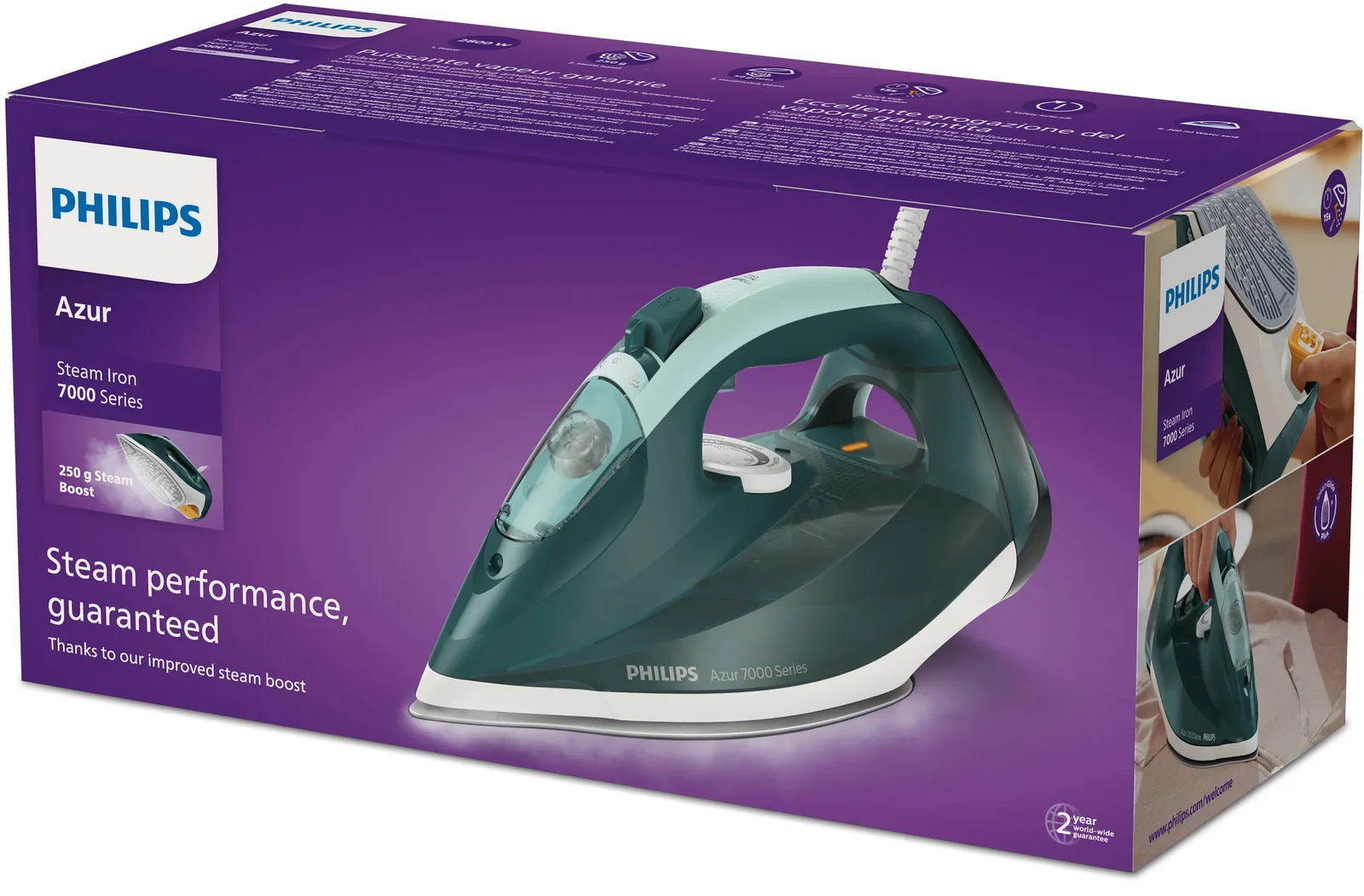Philips 7000 Serisi DST7031/70 HV Buharlı Ütü Opal Yeşili/Mint Yeşili Thumbnail 3
