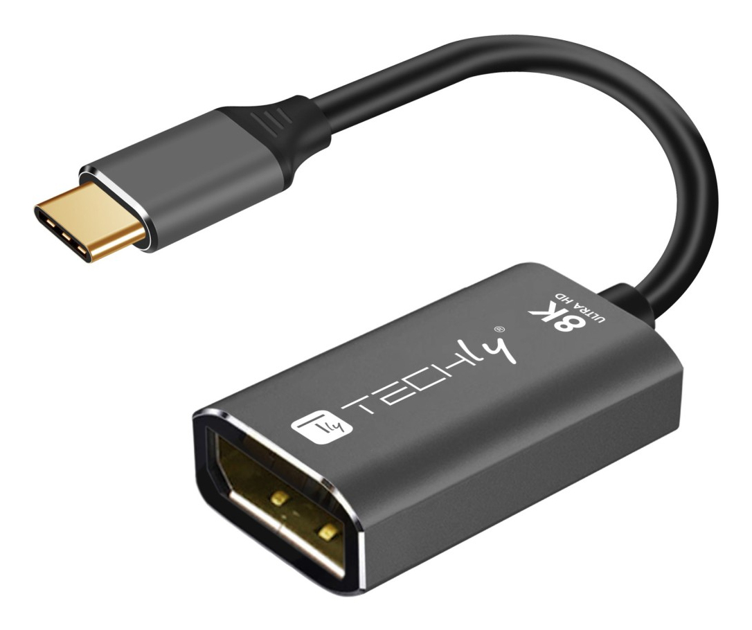 Techly IADAP USB-C-DP8 Video Kablo Adaptörleri