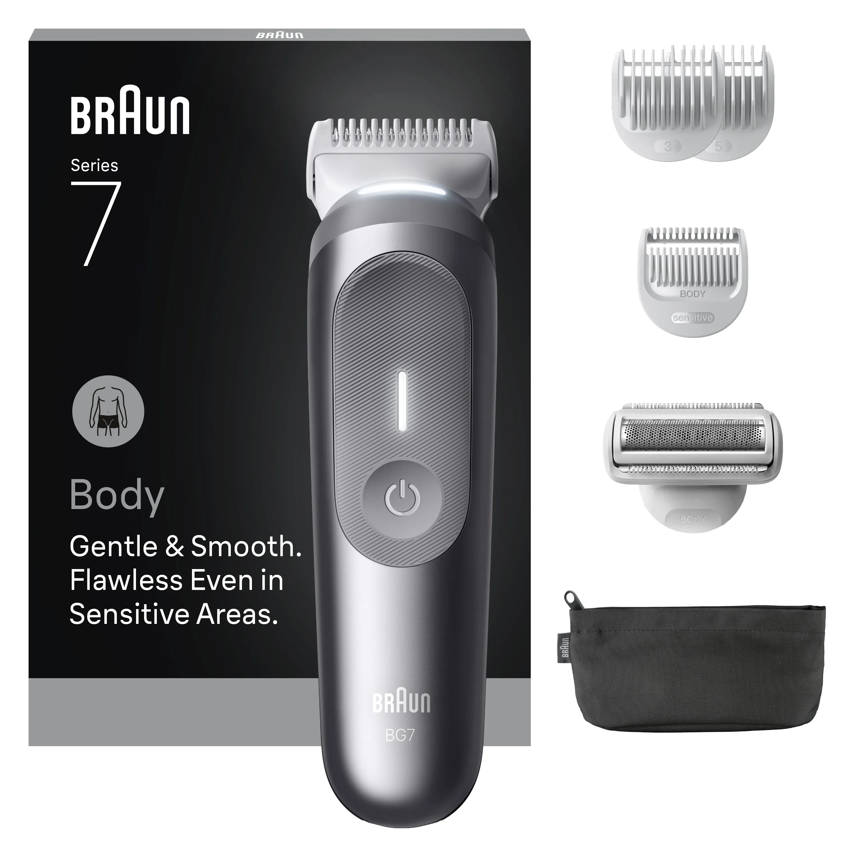 Braun BG7550 Vücut Tıraş Makinesi Series 7, +6 Aksesuar, Kompakt, SmartLight 80789703 Vücut Tıraş Makineleri