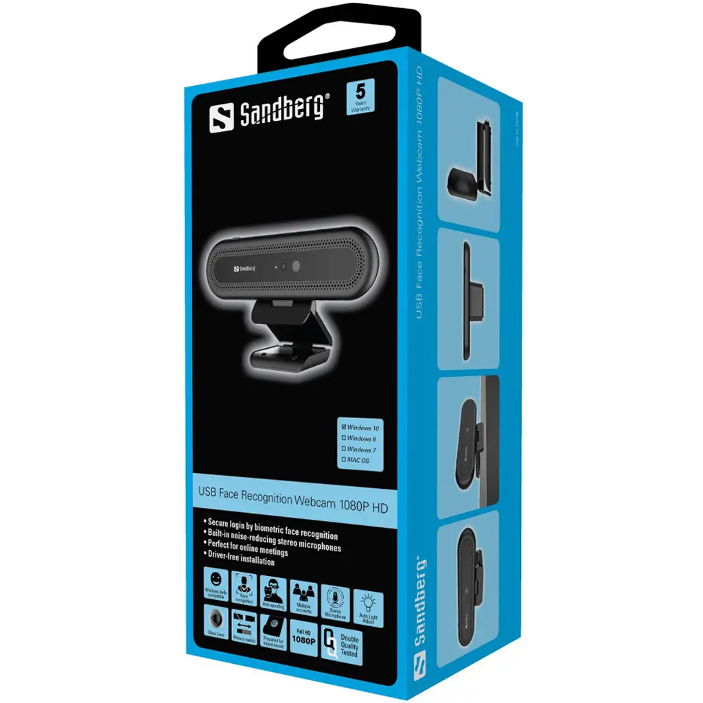Sandberg Face Recognition Webcam 1080P 133-99 Thumbnail 9