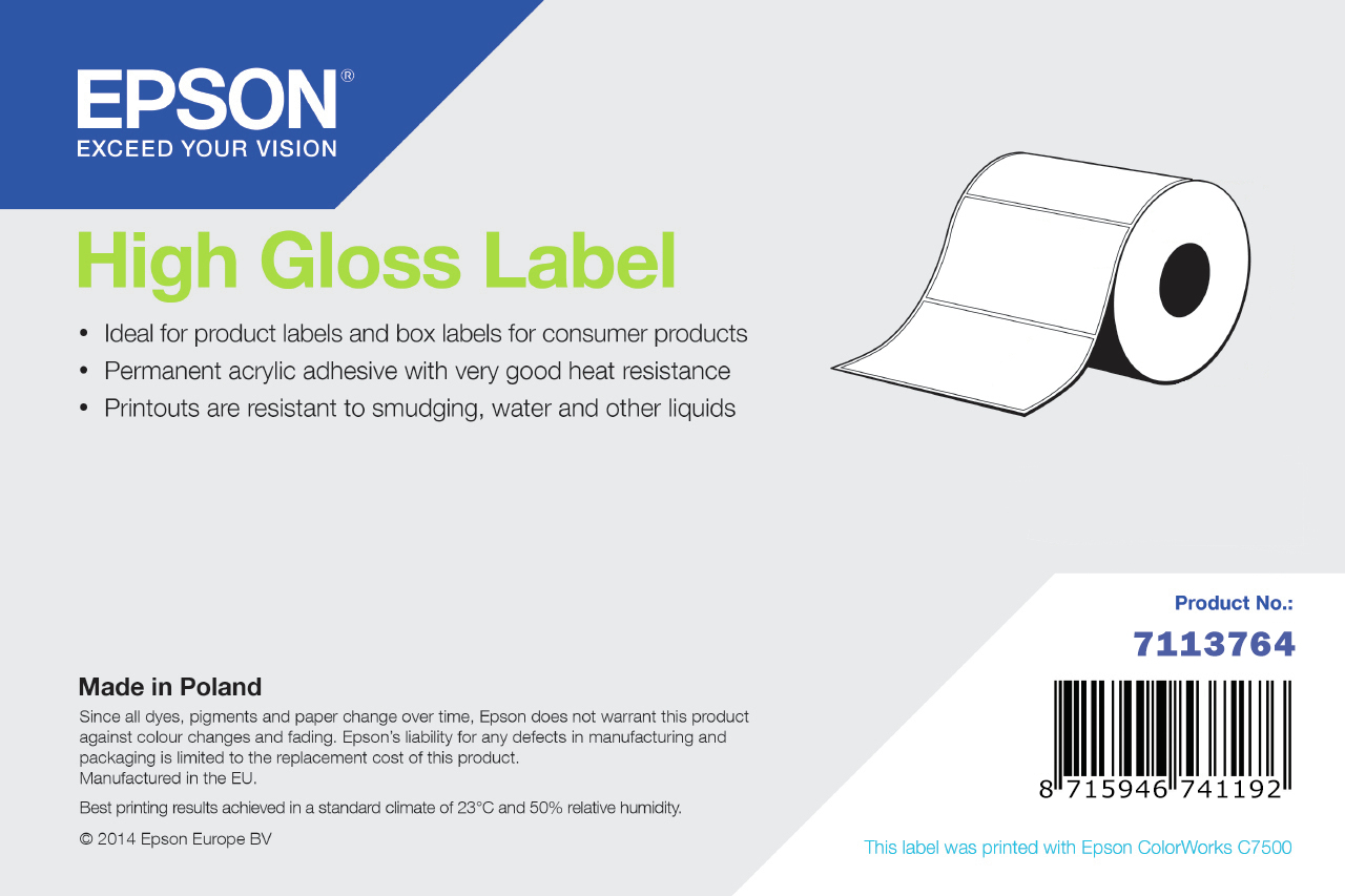 Epson High Gloss Label 7113764 Yazıcı Bandrolleri